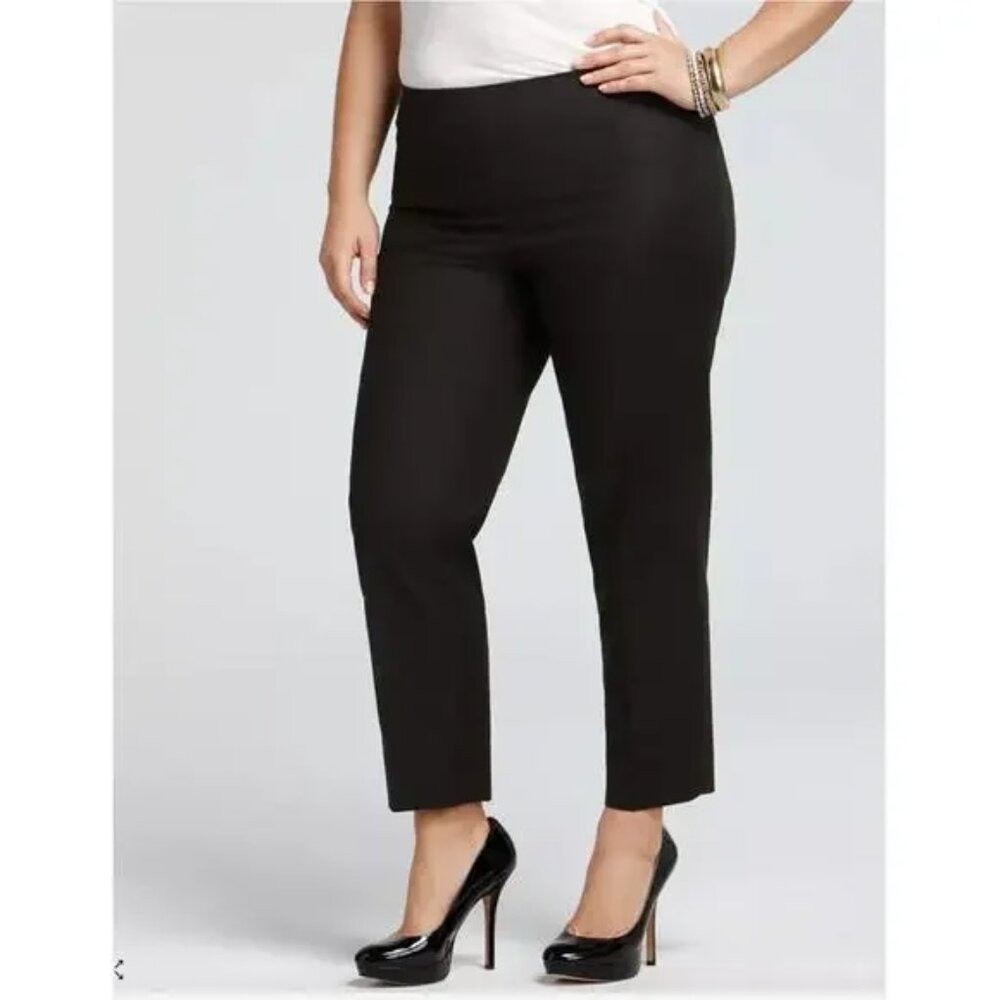 Lafayette 148 NY Spring Easter Chic Cropped‎ Bleecker Dress Pants Black 12